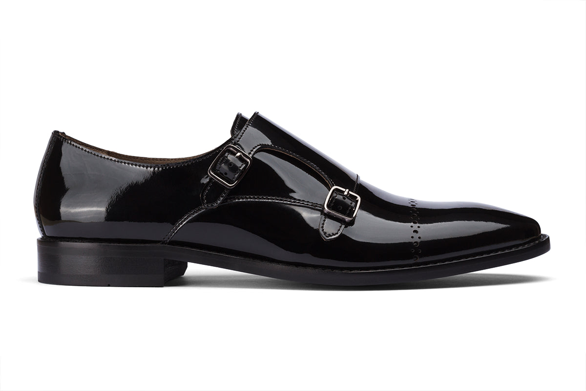 SAMARA - GLOSSY PATENT BLACK LEATHER SHOES