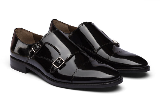 SAMARA - GLOSSY PATENT BLACK LEATHER SHOES