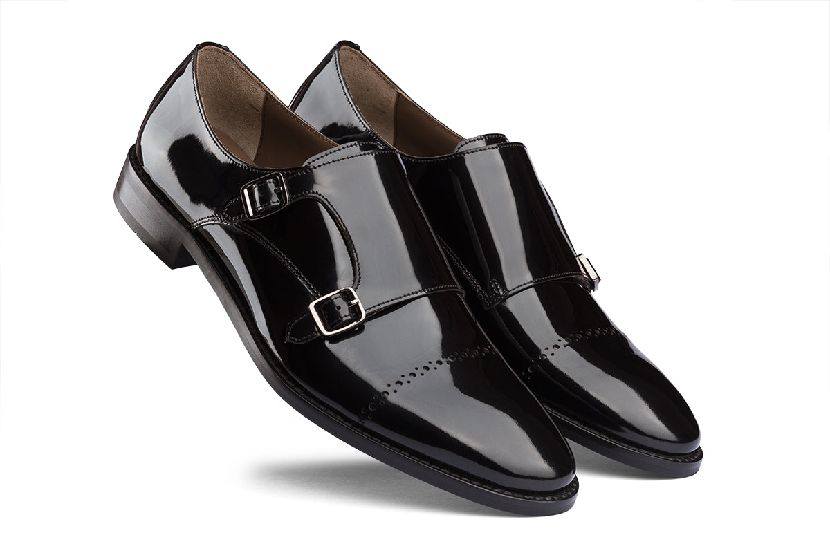 SAMARA - GLOSSY PATENT BLACK LEATHER SHOES