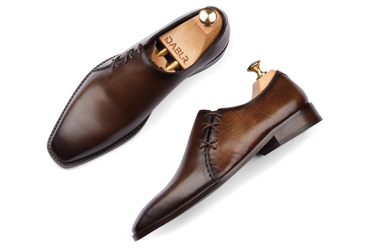 BOGOTA - DARK OLIVE HAND PATINA LEATHER SHOES