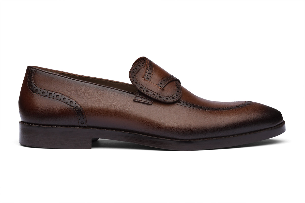 ROMA - CHESTNUT BROWN LEATHER SHOES