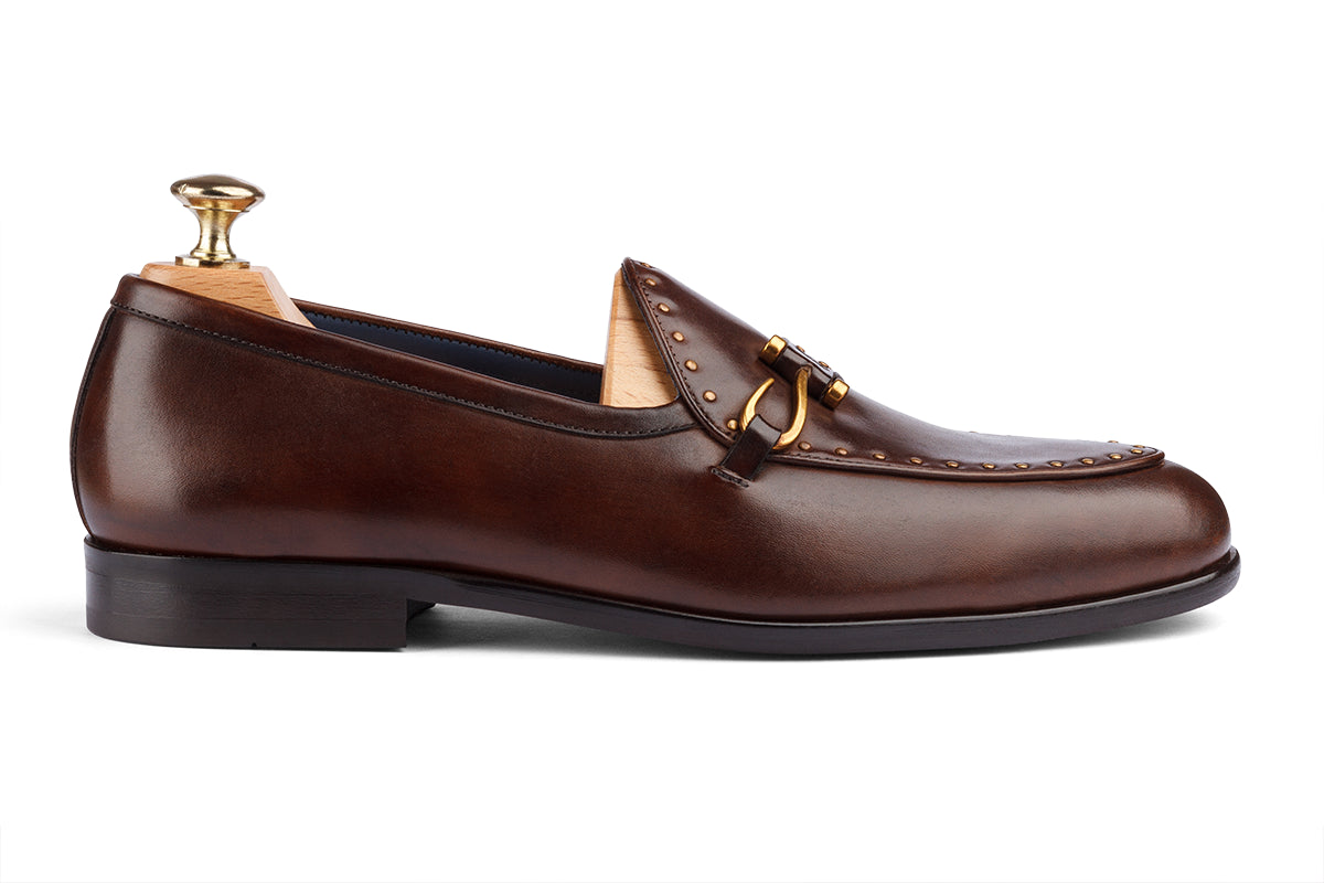 RAGNAR - BROWN HAND PATINA LEATHER SHOES