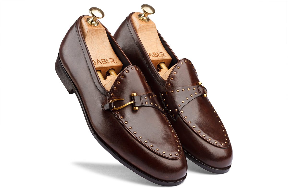 RAGNAR - BROWN HAND PATINA LEATHER SHOES
