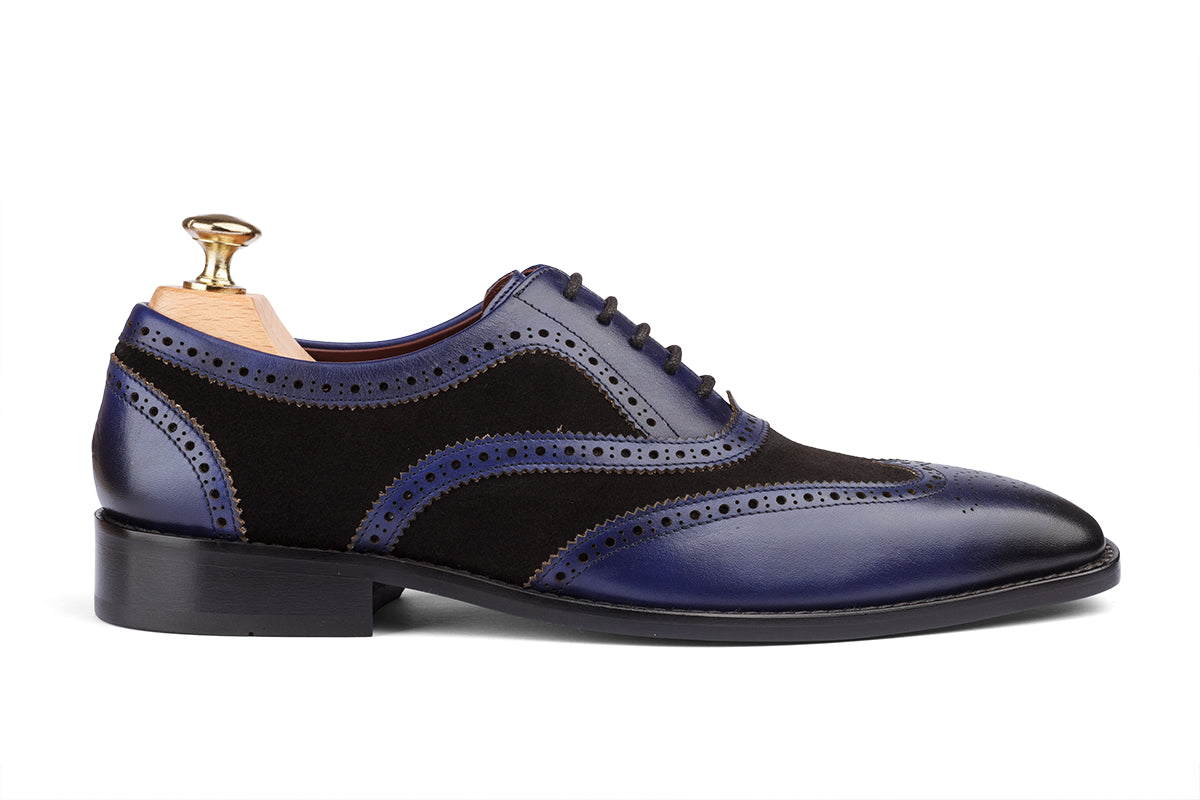 KRAKOW - BLUE HAND PATINA LEATHER SHOES