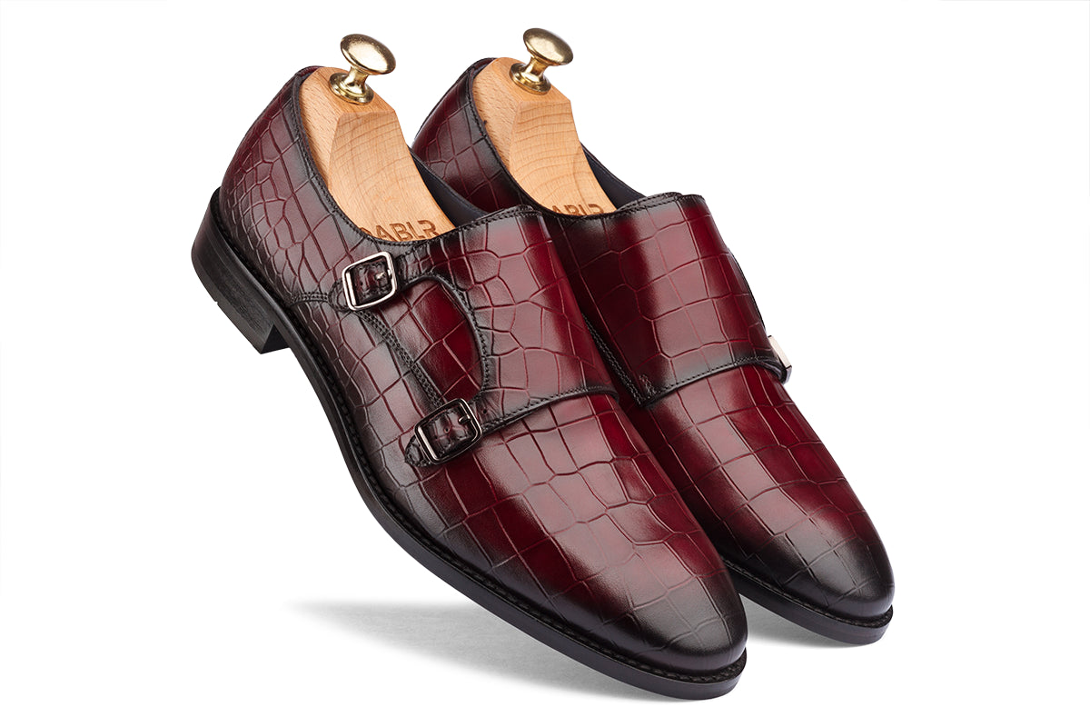 CASABLANCA - BORDO HAND PATINA LEATHER SHOES