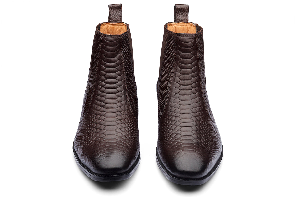 BURSA - BROWN SNAKE LEATHER BOOTS