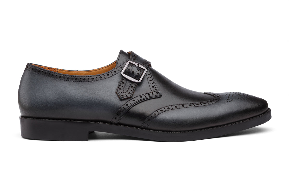 NAIROBI - BLACK GREY LEATHER SHOES