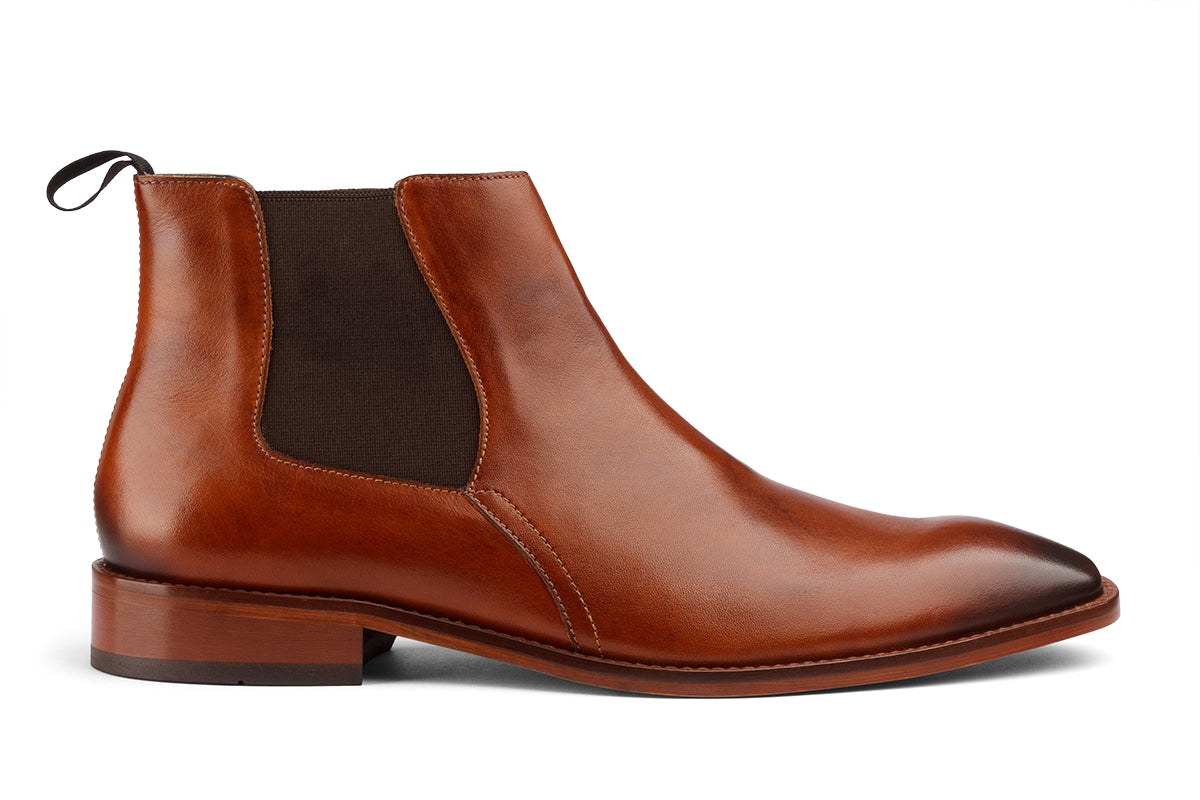 BUSAN - WOODBERRY TAN PATINA LEATHER CHELSEA BOOT