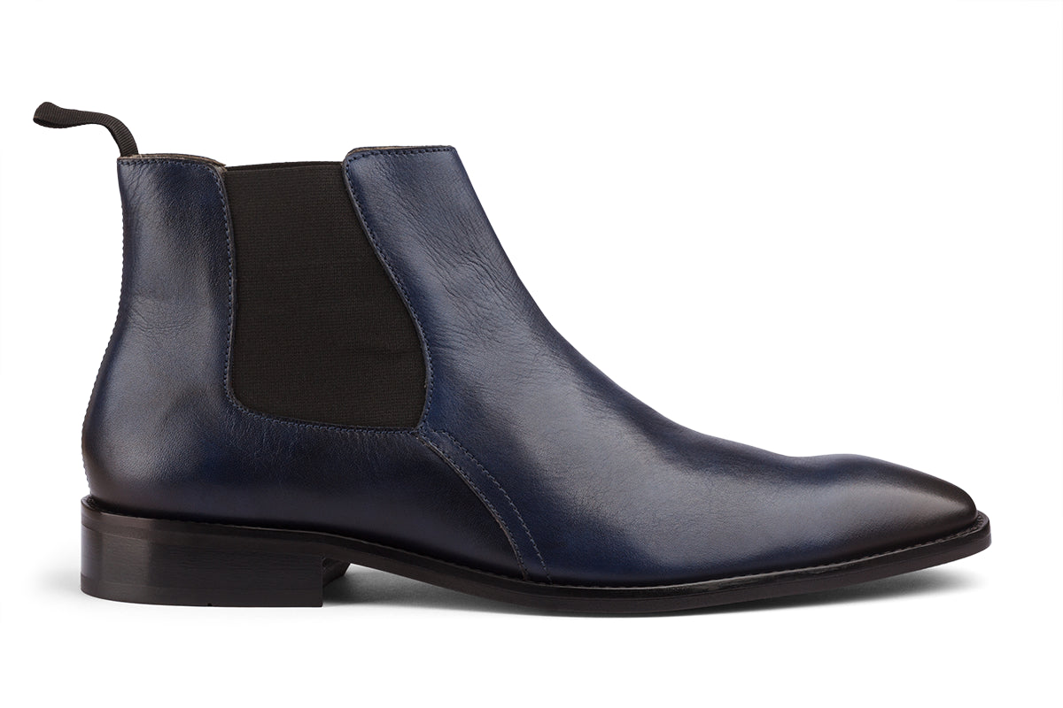 BUSAN - BLUE PATINA LEATHER CHELSEA BOOT