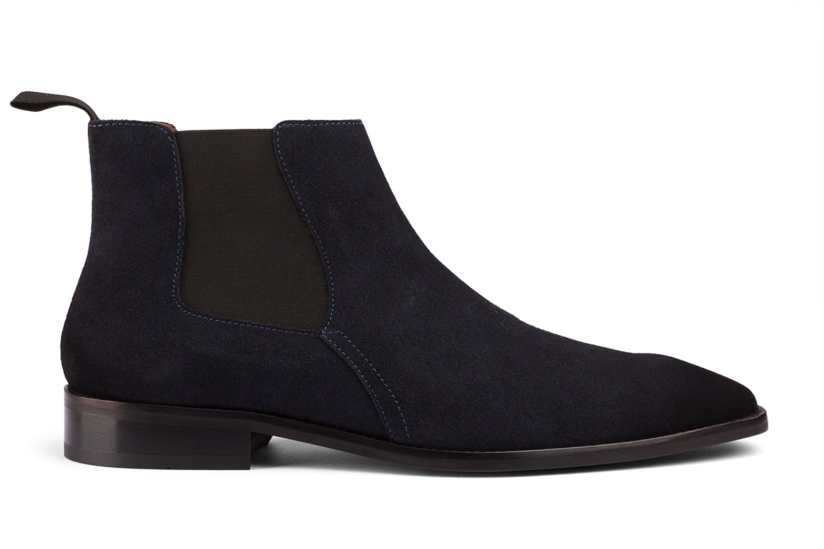 BUSAN - NAVY BLUE SUEDE LEATHER CHELSEA BOOT