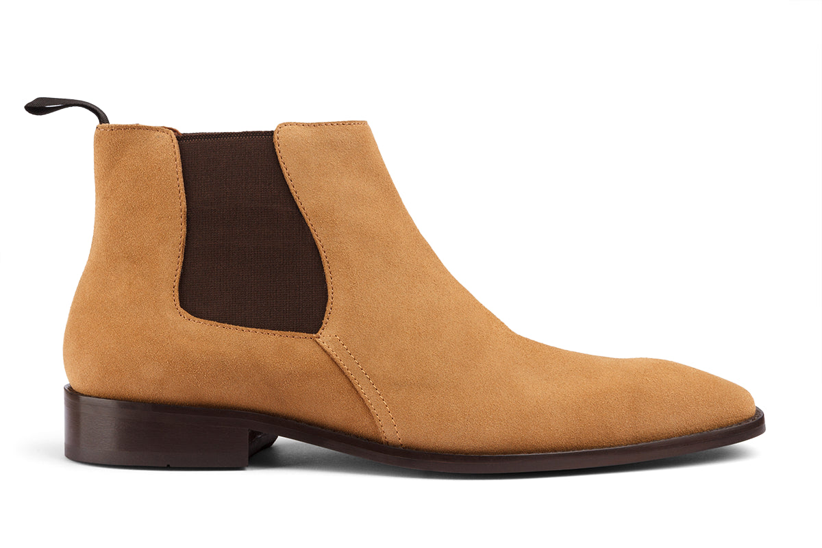 BUSAN - TAN SUEDE LEATHER CHELSEA BOOT