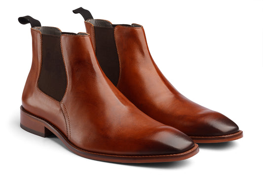 BUSAN - WOODBERRY TAN PATINA LEATHER CHELSEA BOOT