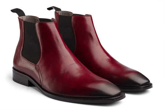 BUSAN - BORDO PATINA LEATHER CHELSEA BOOT