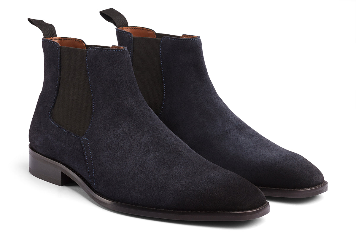 BUSAN - NAVY BLUE SUEDE LEATHER CHELSEA BOOT