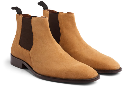 BUSAN - TAN SUEDE LEATHER CHELSEA BOOT