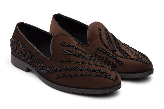 PEARL SERIES - BROWN VELVET SHOE