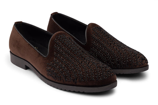 CONTINUOUS SEQUENCE - BROWN VELVET SHOE