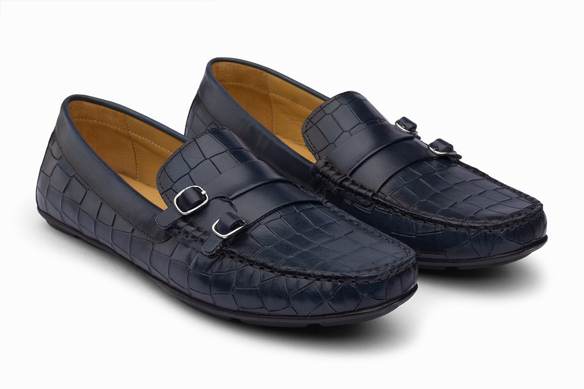 PRAGUE - BLUE LEATHER SHOES