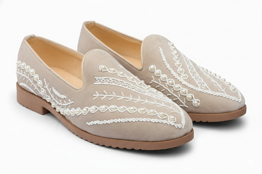 PEARL SERIES - CREAM VELVET SHOE