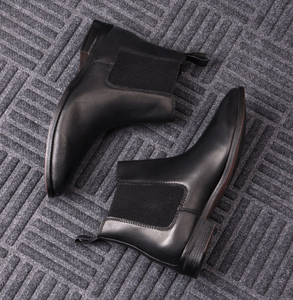 CHELSEA BOOTS - BLACK LEATHER SHOES