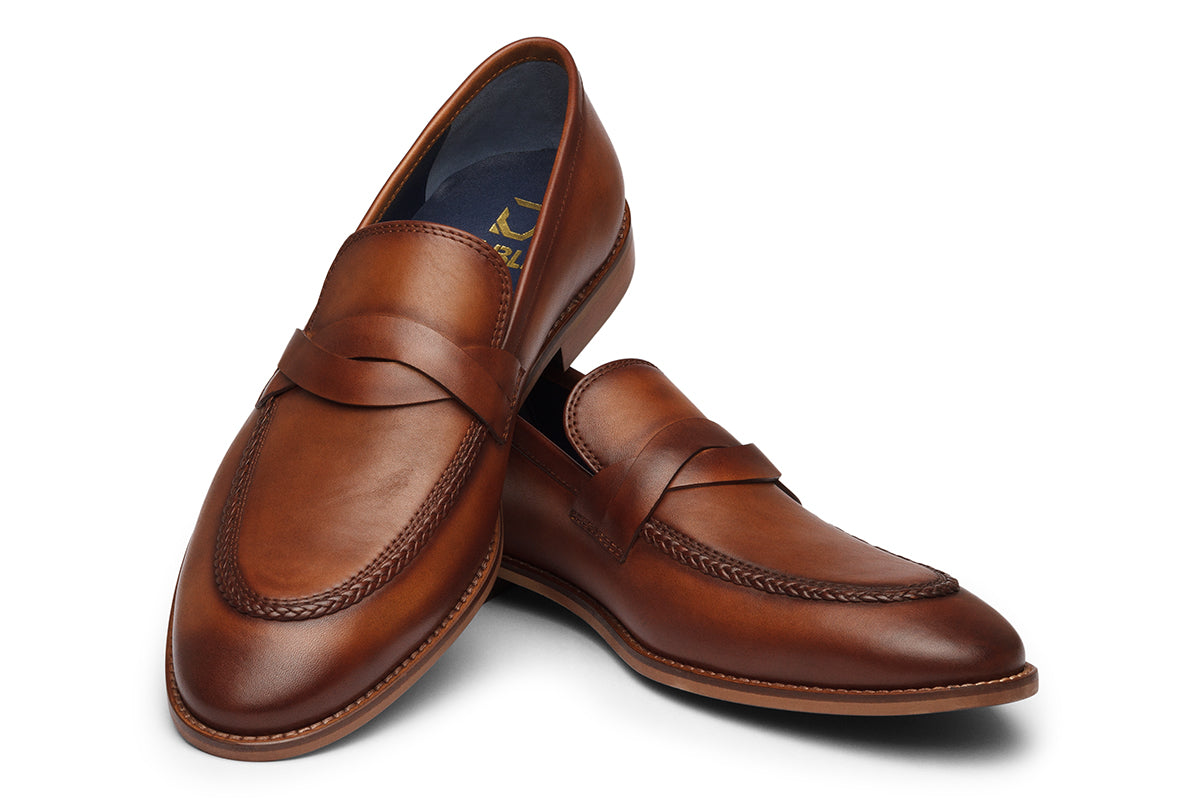 CULLMAN - TAN HANPAINTED LEATHER SHOES