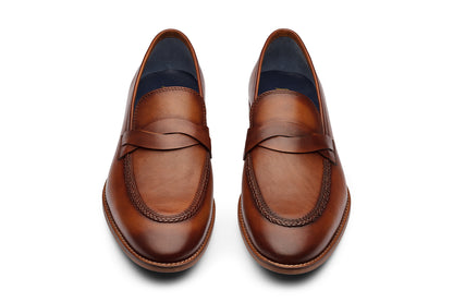 CULLMAN - TAN HANPAINTED LEATHER SHOES