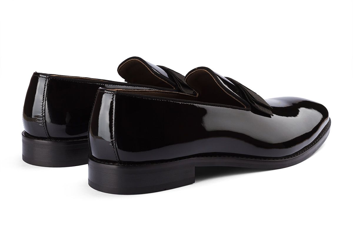 NAPLES - GLOSSY PATENT BLACK LEATHER SHOES