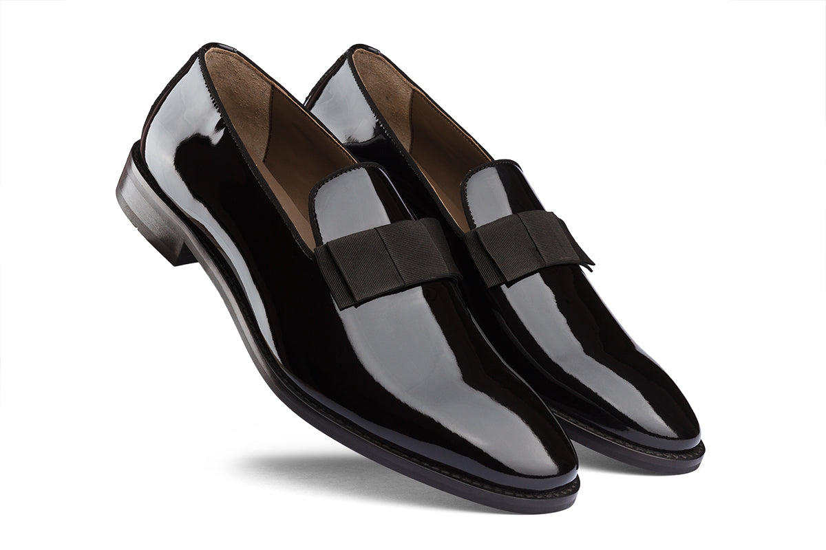 NAPLES - GLOSSY PATENT BLACK LEATHER SHOES