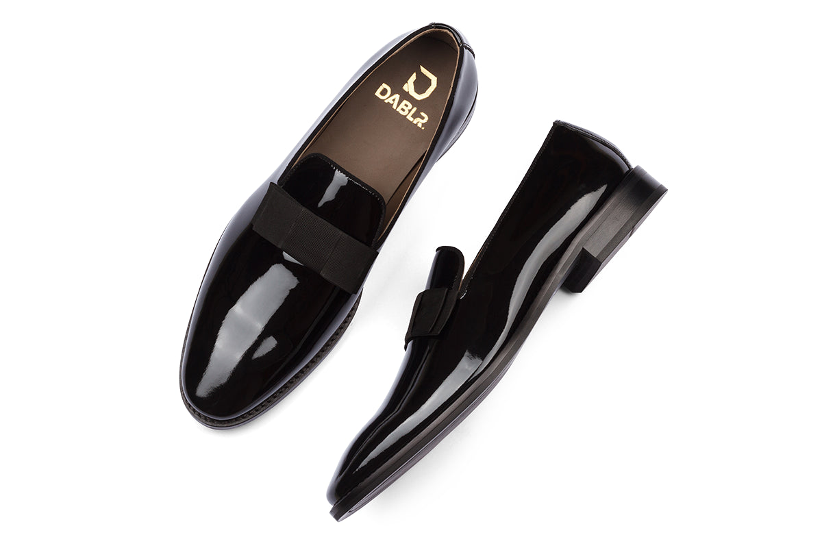 NAPLES - GLOSSY PATENT BLACK LEATHER SHOES