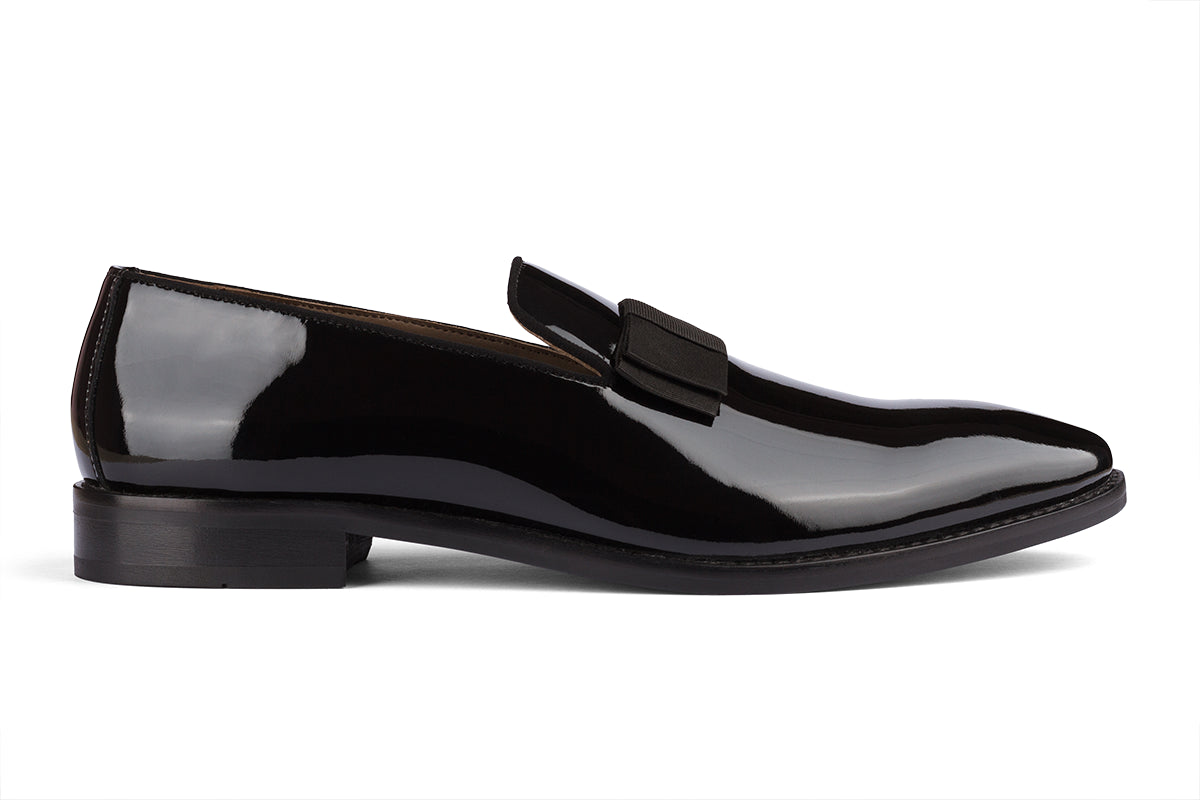 NAPLES - GLOSSY PATENT BLACK LEATHER SHOES