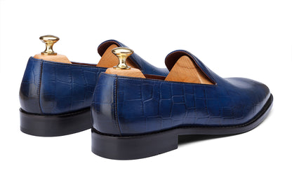 ROTTERDAM - CROCO ROYAL TAN HAND PATINA LEATHER SHOES