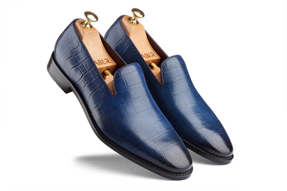 ROTTERDAM - CROCO ROYAL TAN HAND PATINA LEATHER SHOES