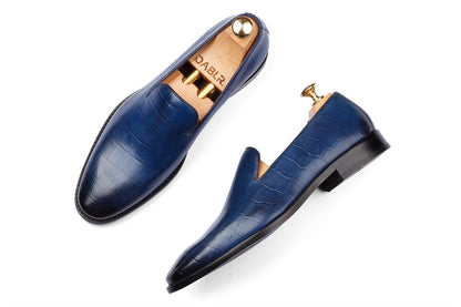 ROTTERDAM - CROCO ROYAL TAN HAND PATINA LEATHER SHOES