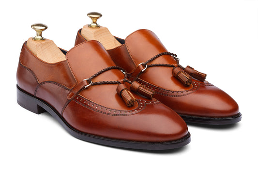 ST.PETERSBURG - LITE TAN HAND PATINA LEATHER SHOES