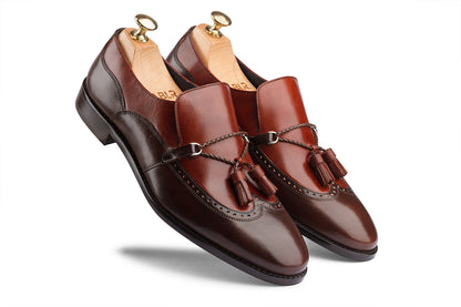 ST.PETERSBURG - DARK BROWN HAND PATINA LEATHER SHOES