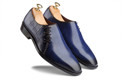 BOGOTA - BLUE HAND PATINA LEATHER SHOES