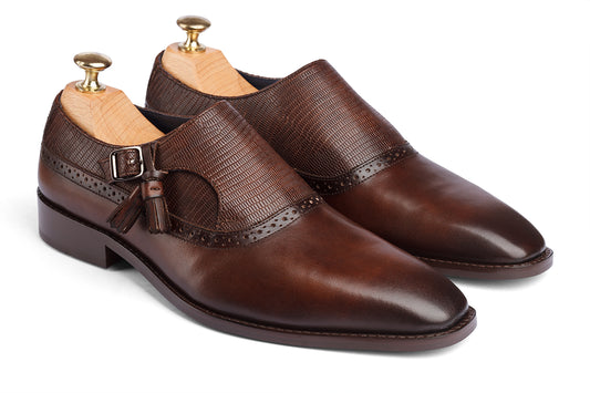 ARTURO - BROWN HAND PATINA LEATHER SHOES