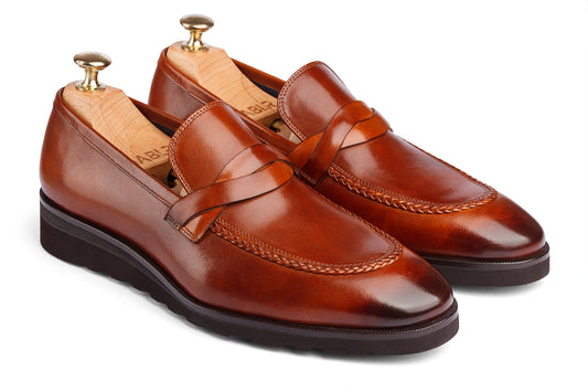 ANSAN - WOODBERRY TAN HAND PATINA LEATHER SHOES