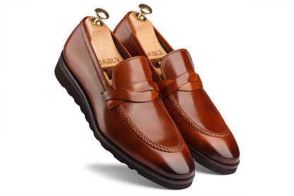 ANSAN - WOODBERRY TAN HAND PATINA LEATHER SHOES