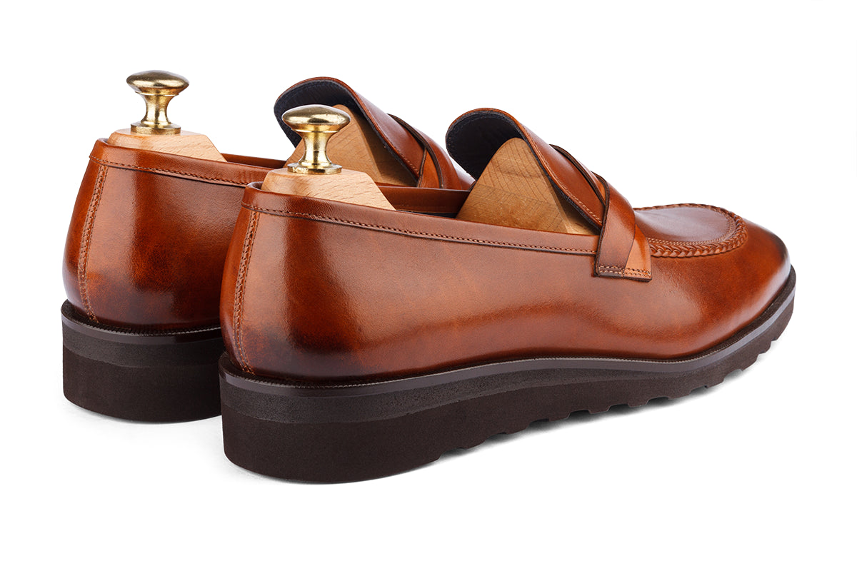 ANSAN - WOODBERRY TAN HAND PATINA LEATHER SHOES