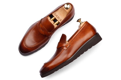 ANSAN - WOODBERRY TAN HAND PATINA LEATHER SHOES