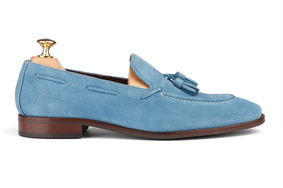 FLORENCE - SKY BLUE SUEDE LEATHER SHOES