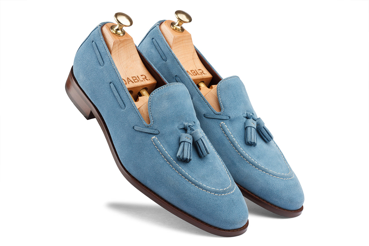 FLORENCE - SKY BLUE SUEDE LEATHER SHOES