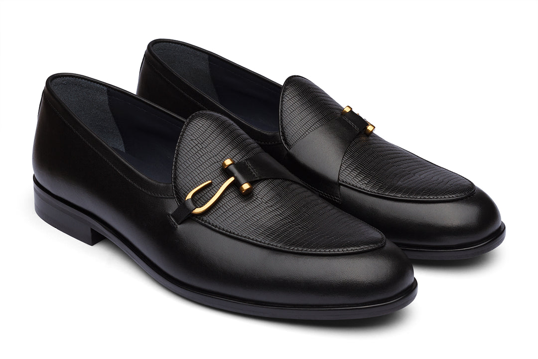 BELGRADE BLACK LEATHER SHOES – DABLR INDIA