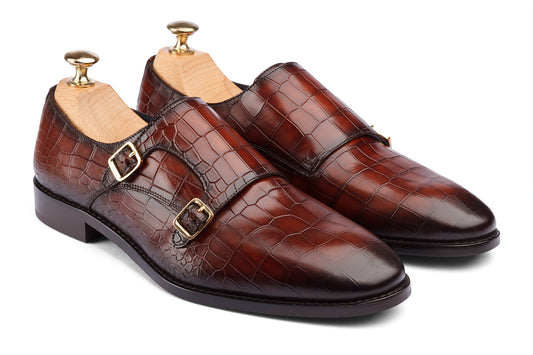 CASABLANCA - RENATO HAND PATINA LEATHER SHOES