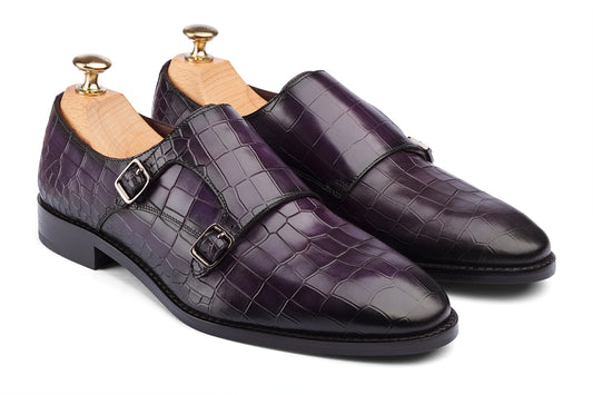 CASABLANCA - VIOLA HAND PATINA LEATHER SHOES