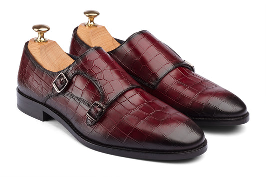 CASABLANCA - BORDO HAND PATINA LEATHER SHOES