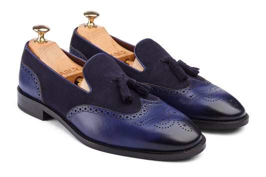 BILBAO - BLUE HAND PATINA LEATHER SHOES