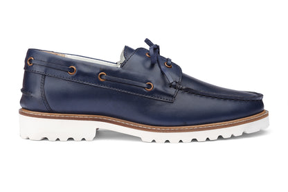 LODI - NAVY BLUE LEATHER BOAT SHOES