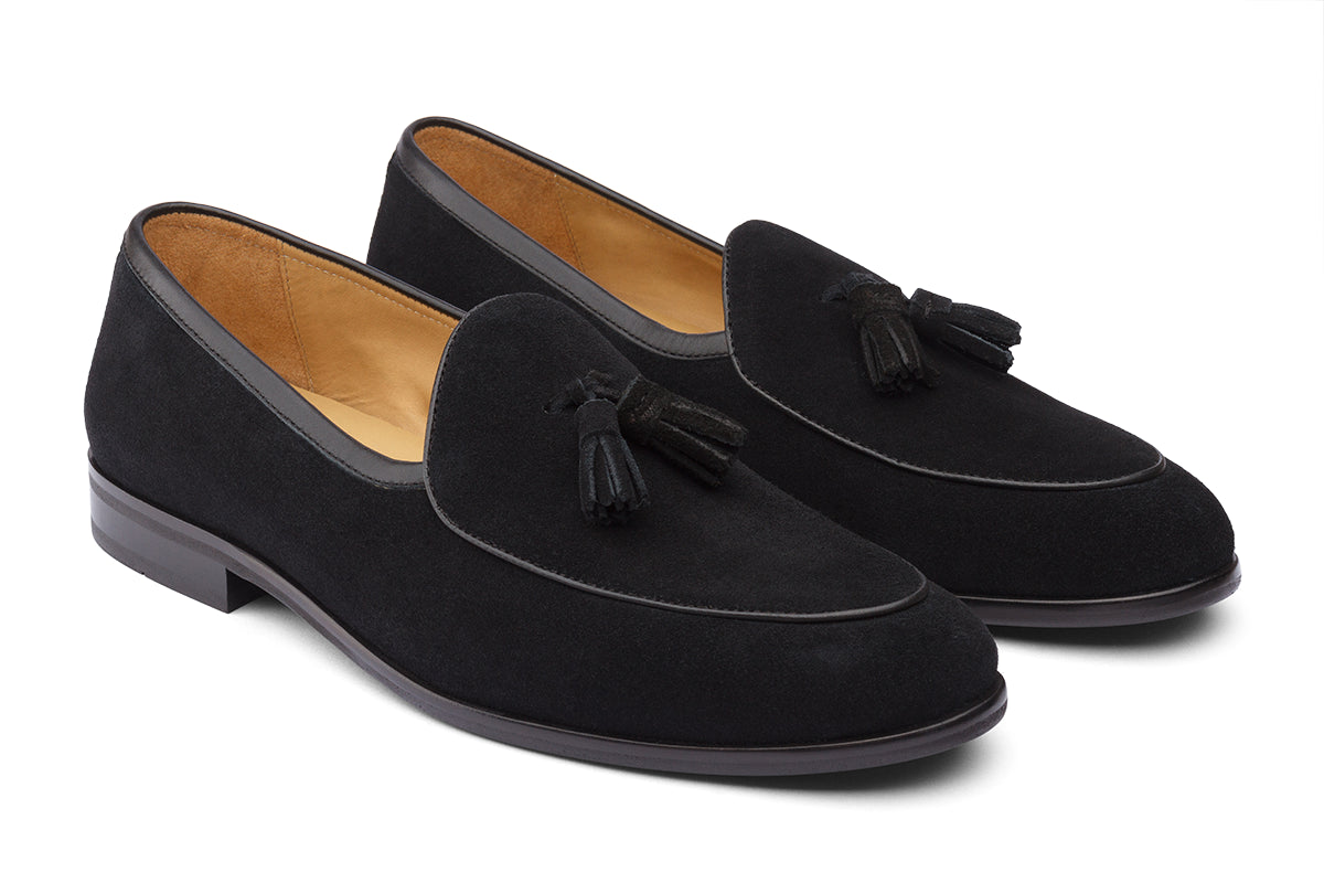 PETERSBURG - BLACK SUEDE LEATHER SHOES